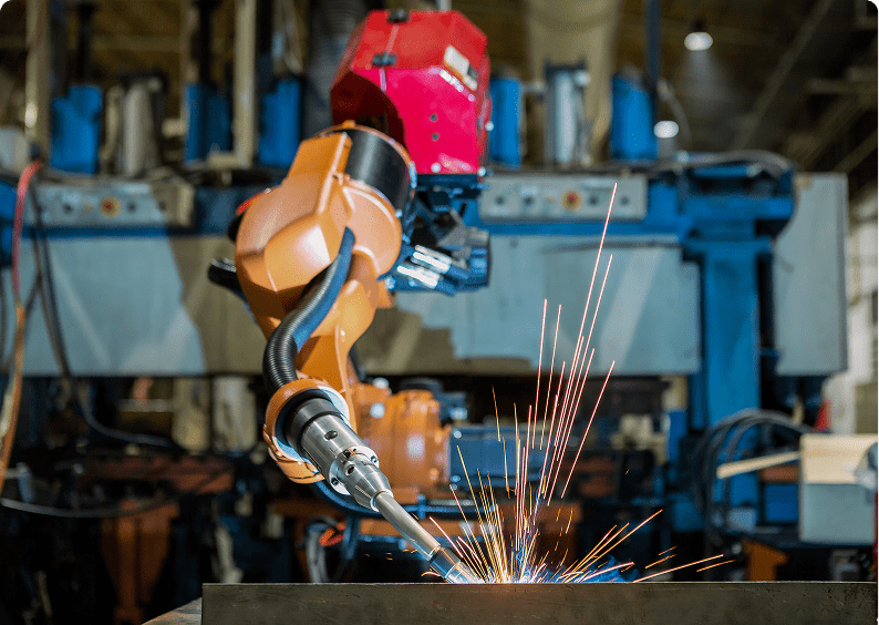 Automated welding process in factory setting
